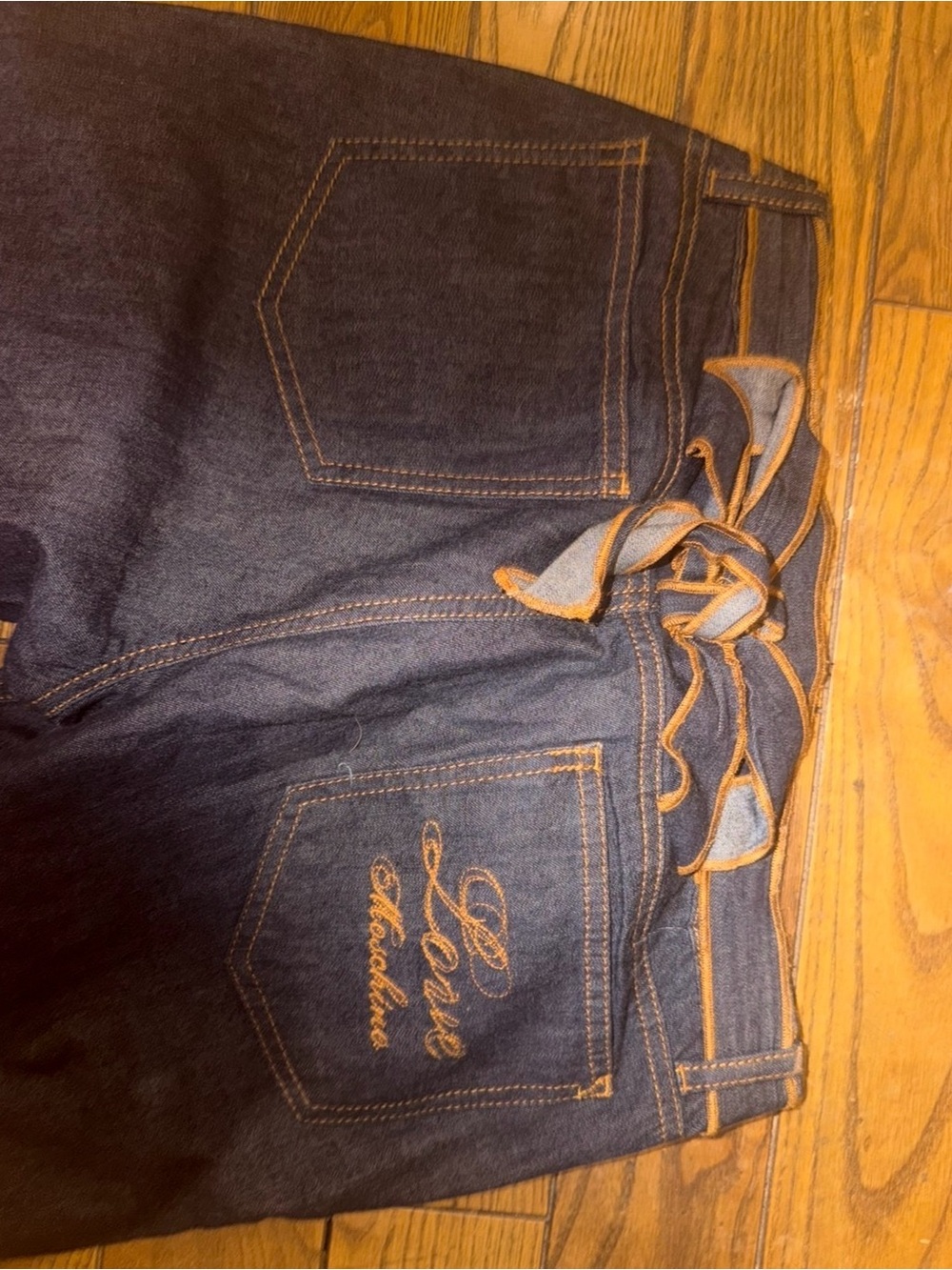 Moschino Dark Blue Denim Jeans with Contrast Stitching